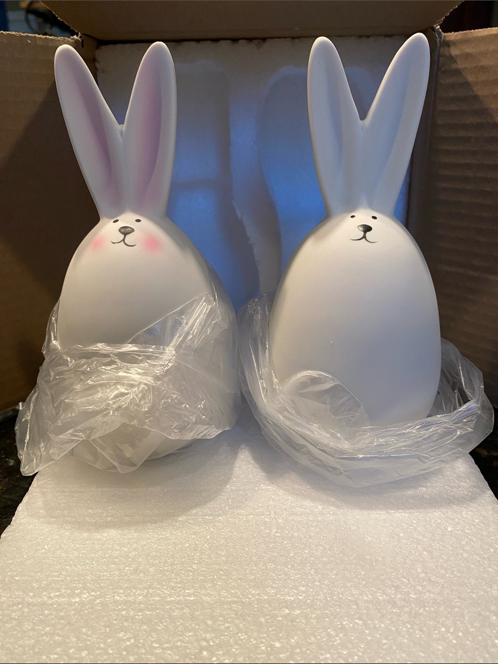 NIB Set of 2 Ceramic Easter Bunnies